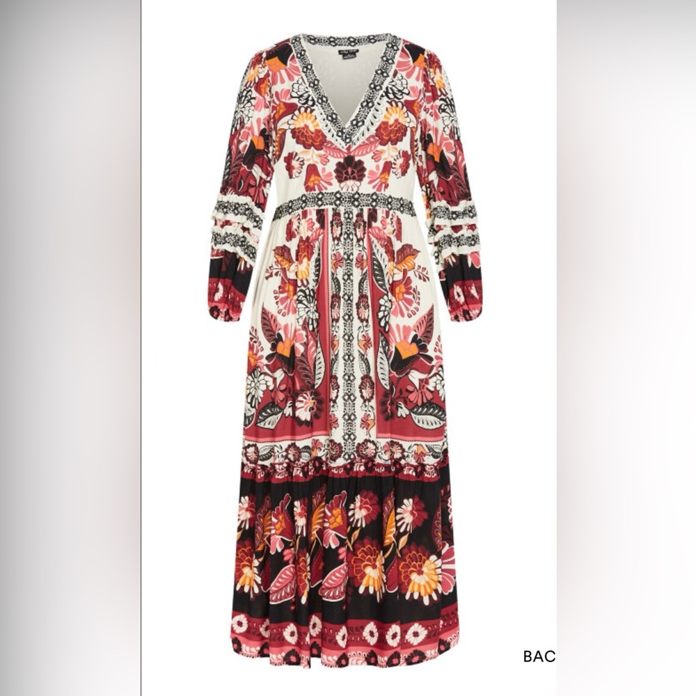 City Chic Malia dress, long sleeves, fully lined, NWT